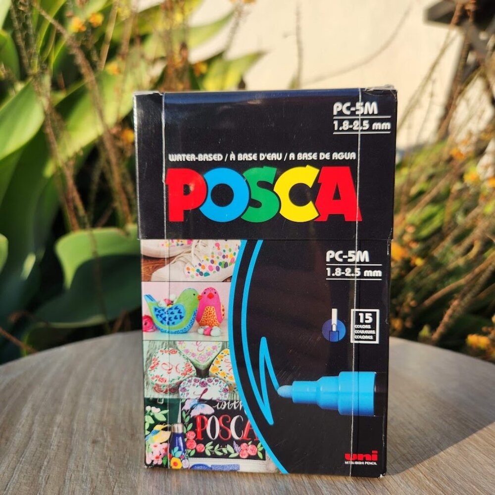 NEW 15 POSCA Paint Markers 5M Medium Tip Acrylic Paint Pens Art Supplies PC-5M 1